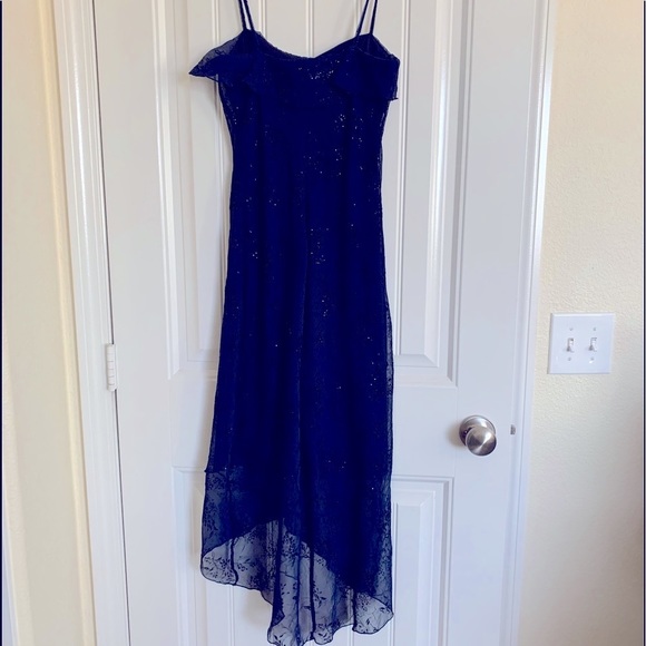 Dresses & Skirts - High/lo Hemline Glittery Navy Blue Dress.